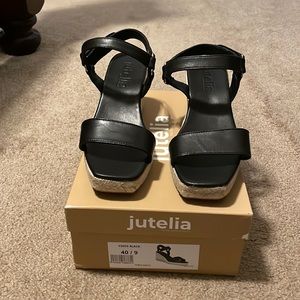 Brand New Jutelia size 9 Black espadrilles